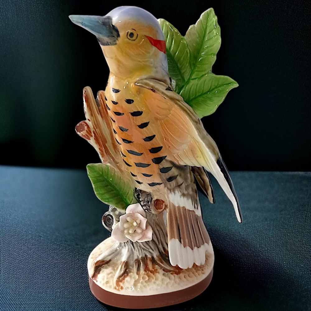 Vintage Flicker Bird Figure‎ Majolica Glaze Japan Antique Porcelain Ceramic READ